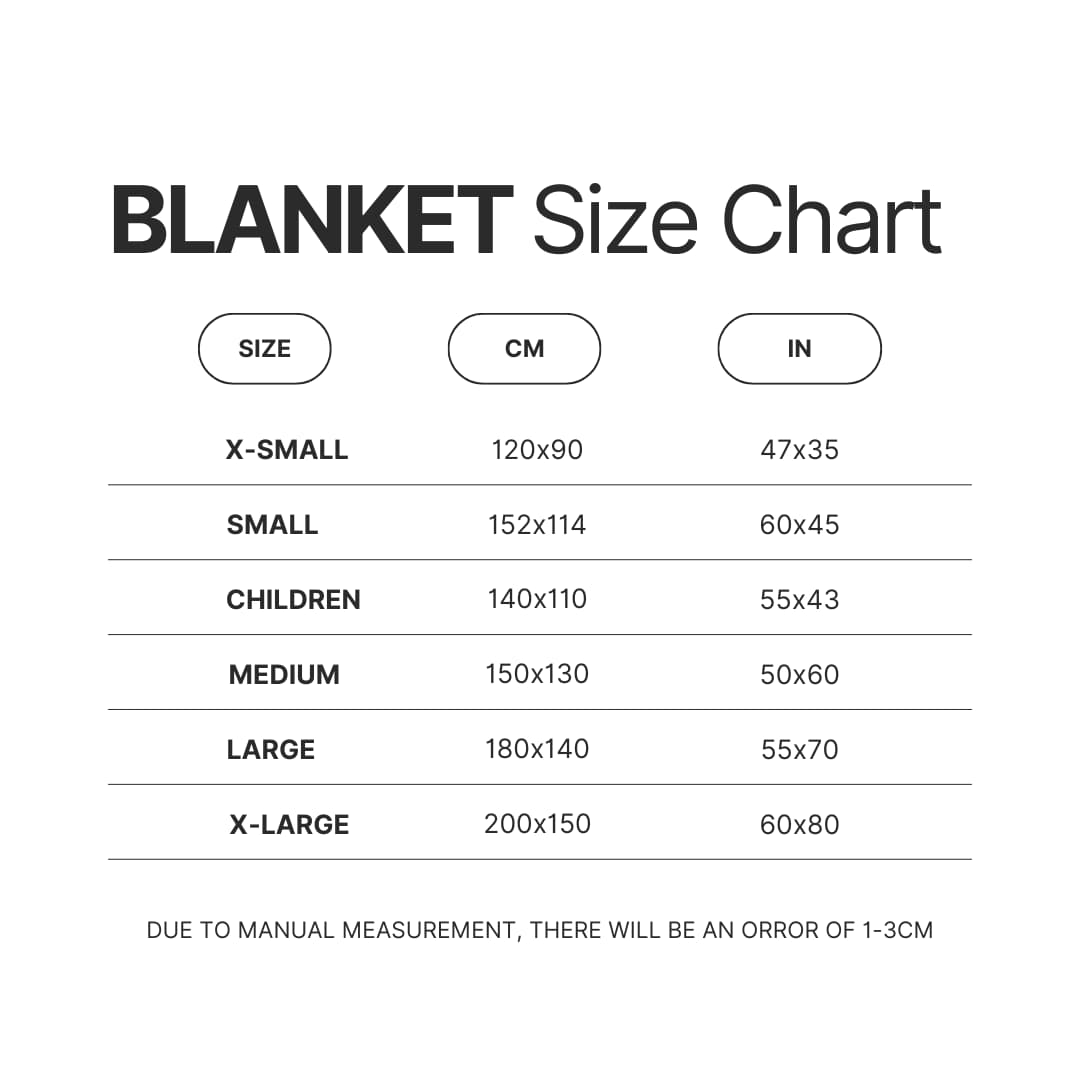 Blanket Size Chart - Psychonauts Shop