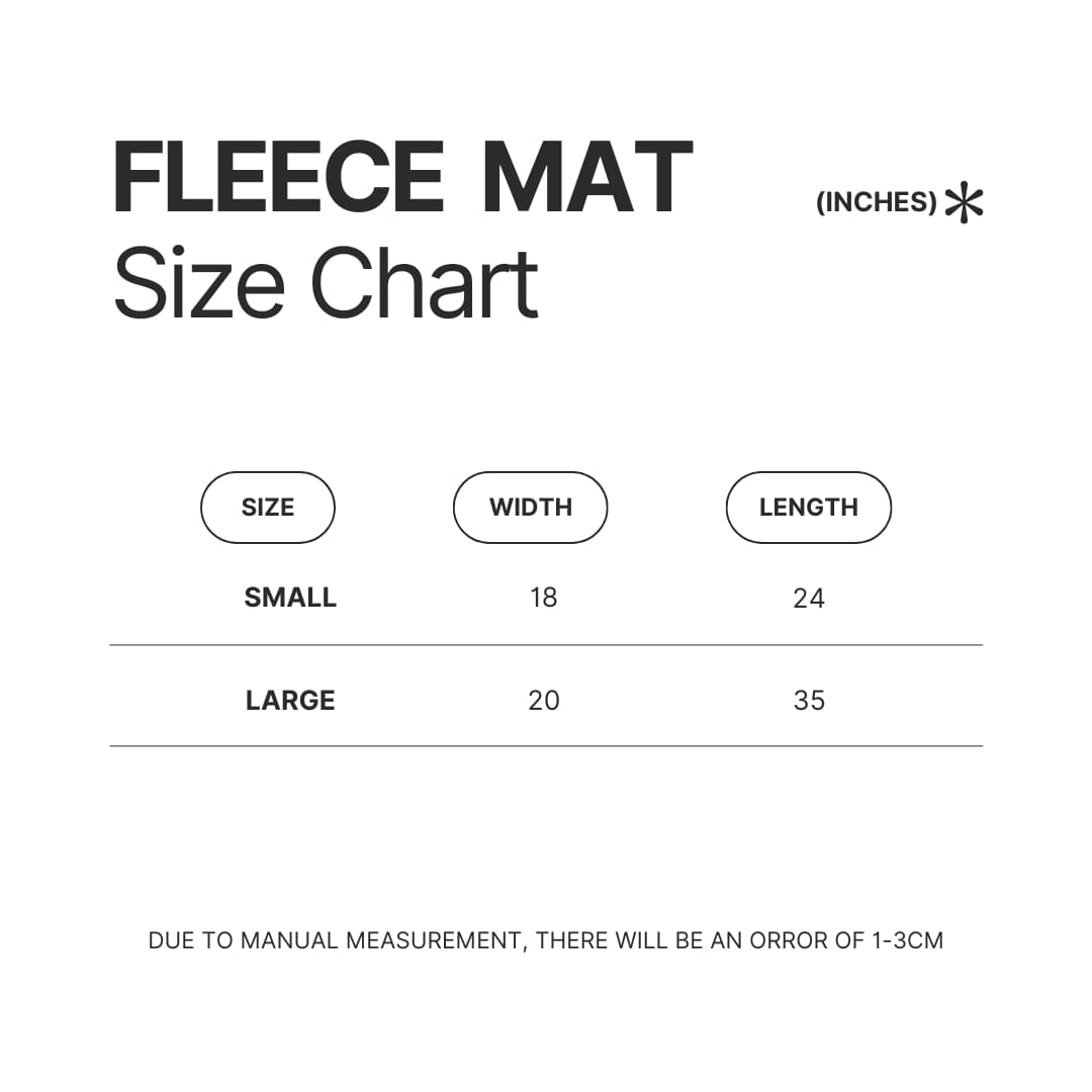 Fleece Mat Size Chart - Psychonauts Shop