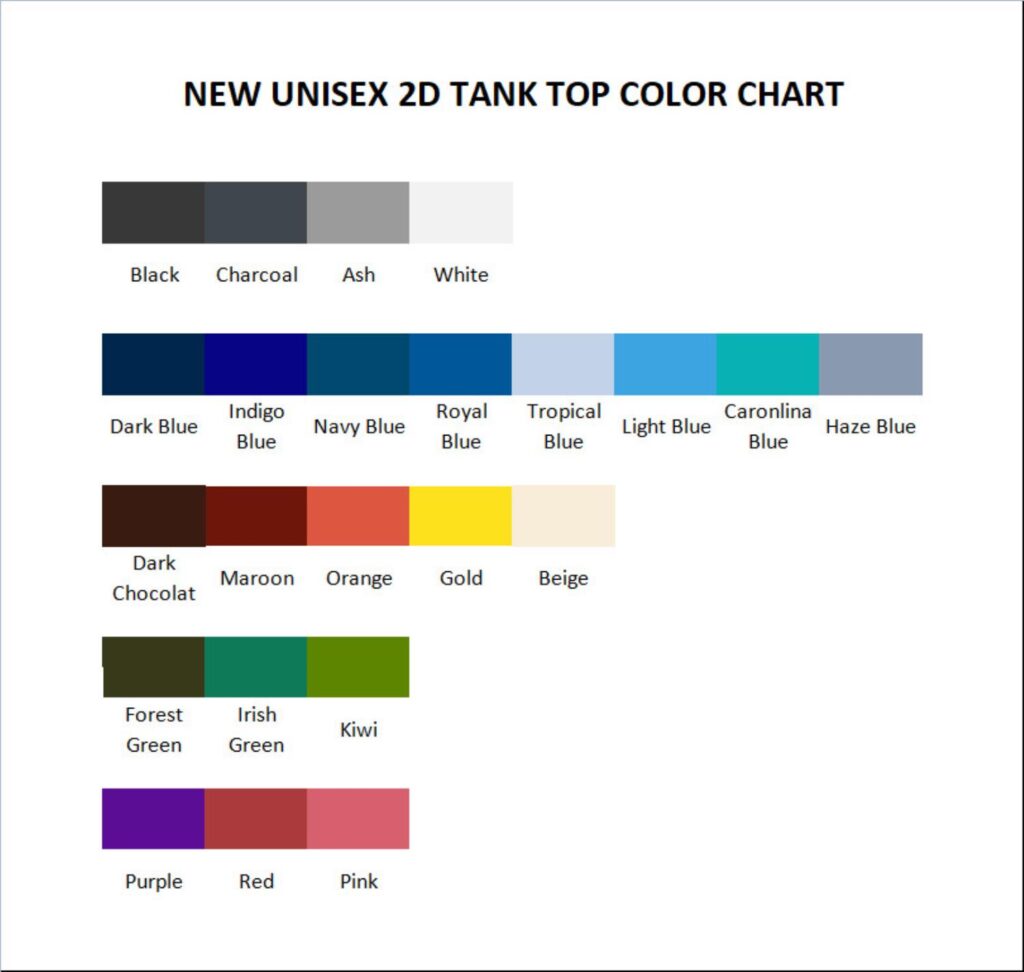 tank top color chart - Psychonauts Shop